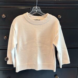 Tahari Women's Light Beige Crew Neck Sweater